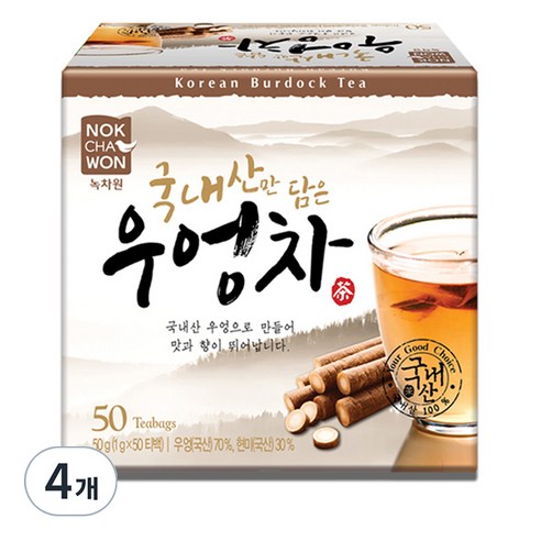녹차원 국내산만담은 우엉차, 1g, 50개입, 4개