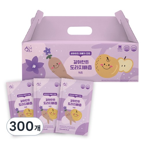 황금이네 국내산 아동용 갈아만든 도라지배즙, 100ml, 300개