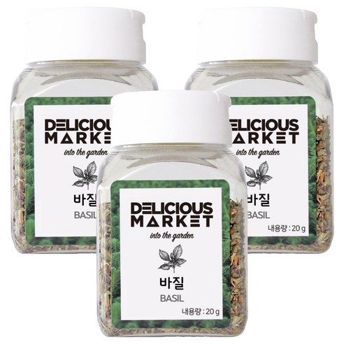 딜리셔스마켓 바질 럽드 향신료, 20g, 3개