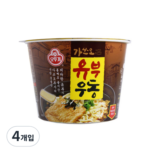 오뚜기 유부우동(100g) 큰사발, 100g, 4개입