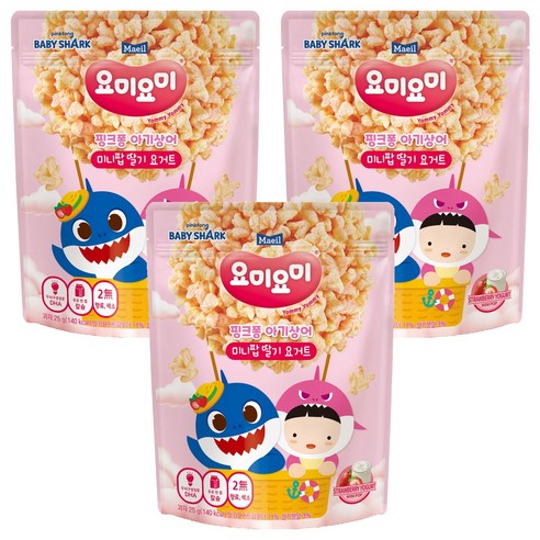 요미요미 미니팝 25g, 3개, 딸기요거트