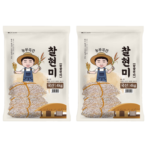 농부곡간 국산 찰현미, 4kg, 2개