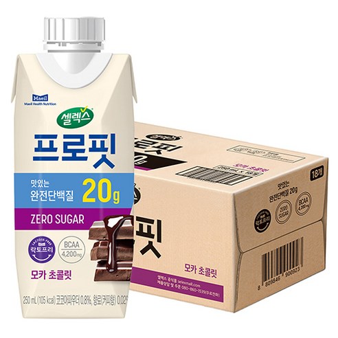 셀렉스 프로핏 완전단백질 드링크믹스 RTD 모카 초콜릿, 250ml, 18개