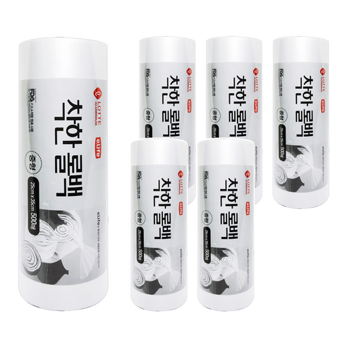 롯데이라이프 착한 롤백 25 x 35 cm, 중(M), 500개, 6개