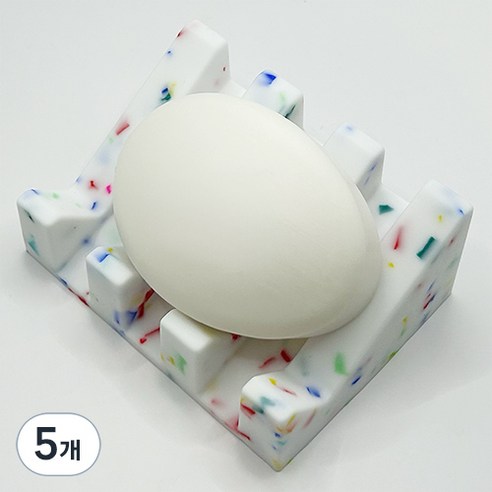 논슬립 실리콘 비누받침, 컬러도트, 5개