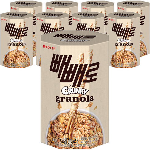 빼빼로 크런키 그래놀라, 140g, 9개