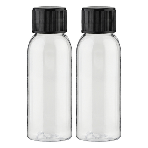 단마개 플라스틱 용기 30ml, 60개, 투명 + 블랙