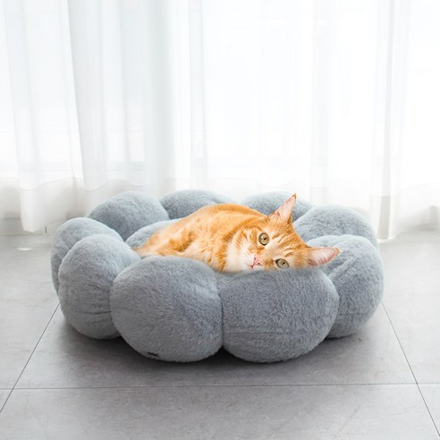 반려동물을 위한 편안하고 안락한 딩동펫 반려동물 해바라기 도넛 방석