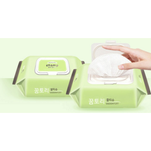 촉촉함과 안심을 더한 엠보싱 물티슈, 꿈토리 뉴 가득찬 챔프