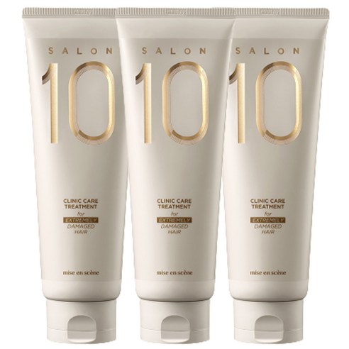 미쟝센 살롱 10 헤어트리트먼트 극손상모발용, 250ml, 3개