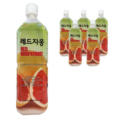 스위트코리아 레드자몽 액상 음료, 6개, 1L