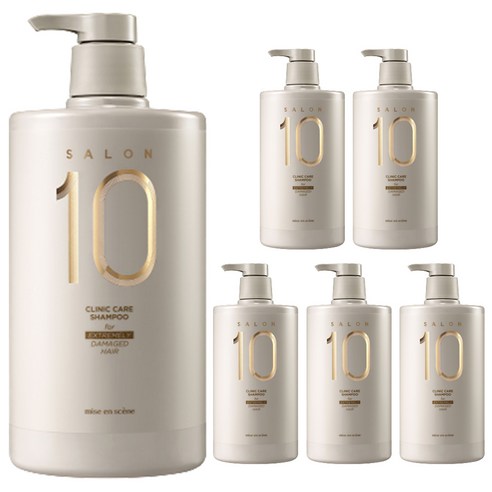 미쟝센 살롱 10 단백질 샴푸 극손상모발용, 990ml, 6개