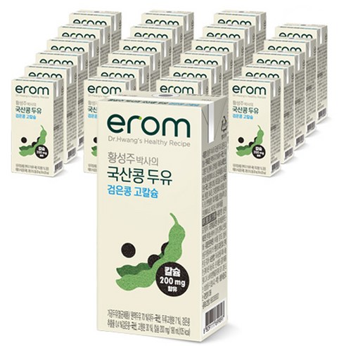 이롬 황성주 국산콩 두유 검은콩 고칼슘, 190ml, 24개