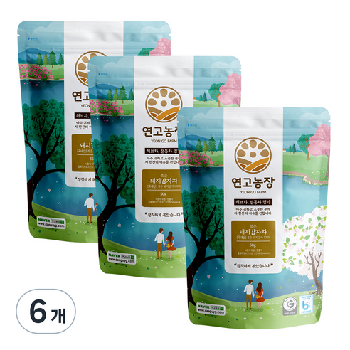 연고농장 국내산 볶은 돼지감자차, 50g, 1개입, 6개