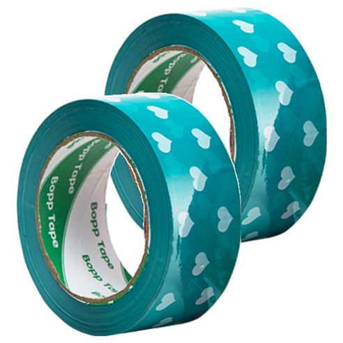 에이러블 포장용 박스테이프 45mm x 100m B0210, 6 블루하트, 2개