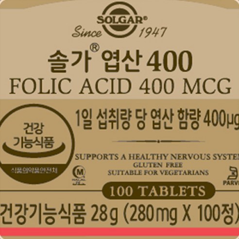 솔가 엽산 400, 100정, 1개