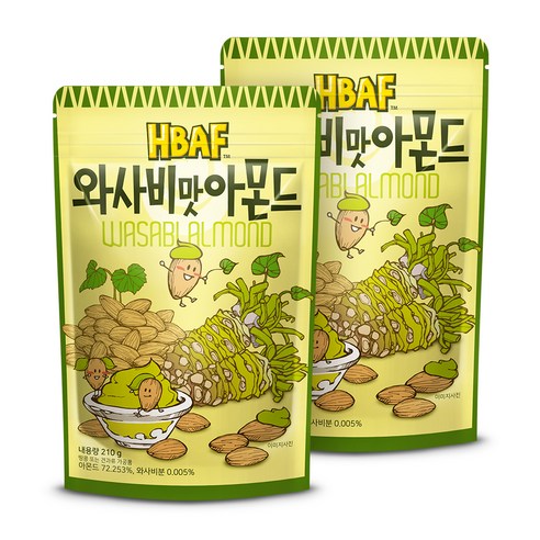 바프 와사비맛 아몬드, 210g, 2개