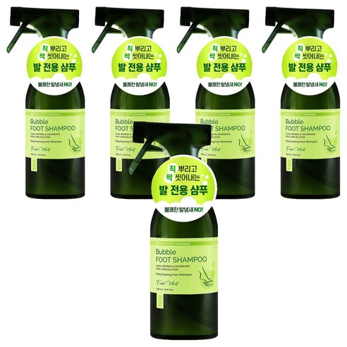 하라즈 버블 풋 샴푸 프레쉬민트향, 1개입, 5개, 500ml