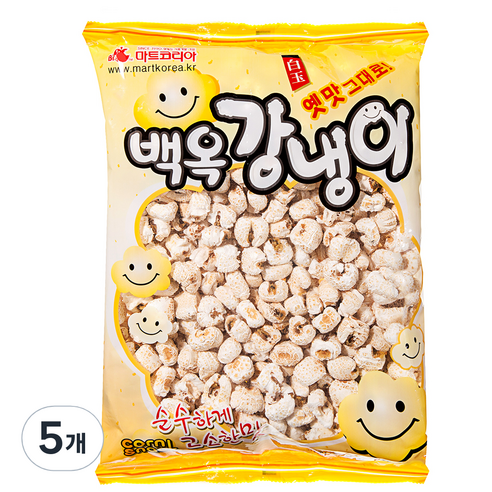 백옥 강냉이 과자, 200g, 5개
