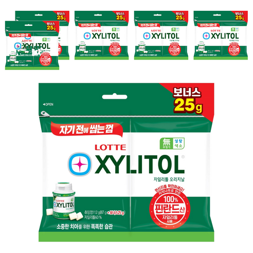 롯데자일리톨 오리지날 리필, 112g, 6개