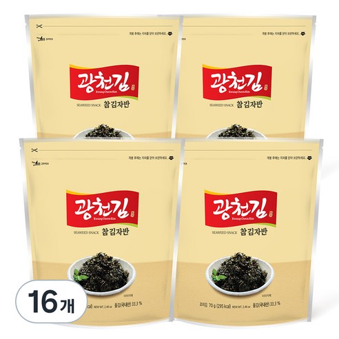 광천김 참 김자반, 70g, 16개