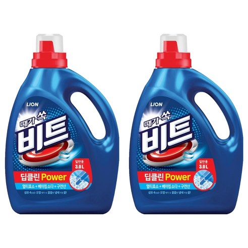 비트 딥클린파워 일반용 액상세제 본품 용기, 3L, 2개