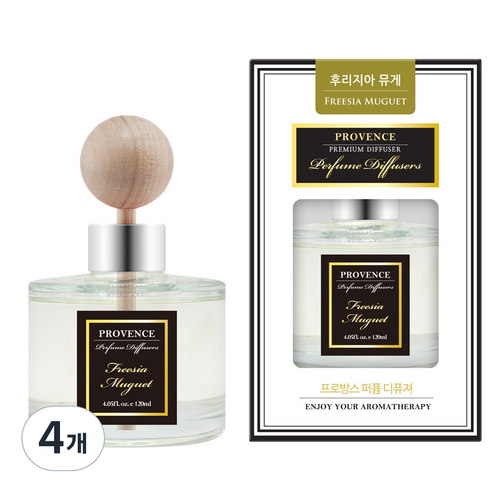 더허브샵 프로방스 퍼퓸 디퓨져 120ml, 후리지아&뮤게, 4개