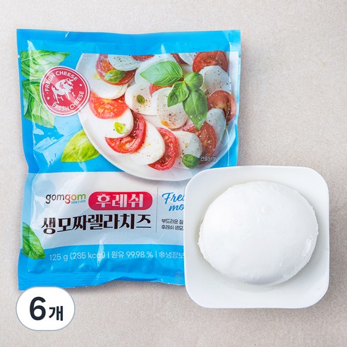 곰곰 후레쉬 모짜렐라 치즈, 125g, 1개입, 6개