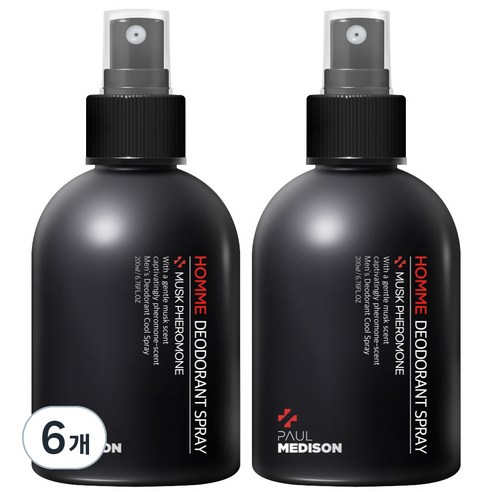 폴메디슨 옴므 스프레이 데오드란트 머스크페로몬향, 200ml, 6개