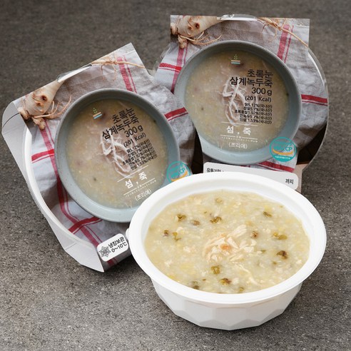 섬죽 초록눈 삼계녹두죽 (냉장), 300g, 3입