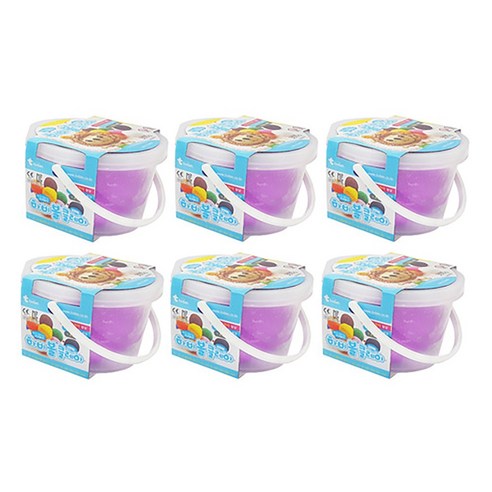 토단교재 하비 볼 유아용 클레이 6개입, 형광보라, 300g, 6개