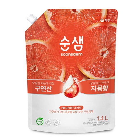 순샘 구연산 자몽 주방세제 리필, 1.4L, 1개