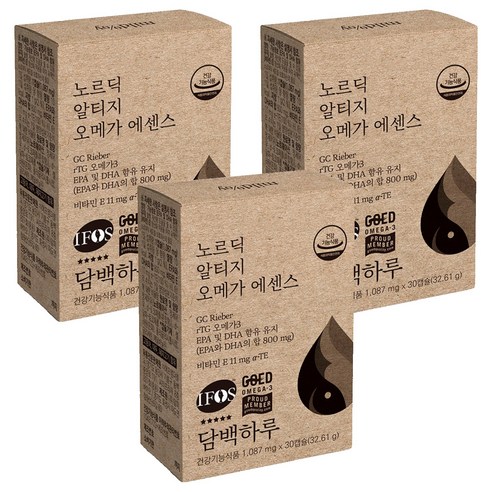 담백하루 노르딕 알티지 오메가 에센스 32.61g, 30정, 3개
