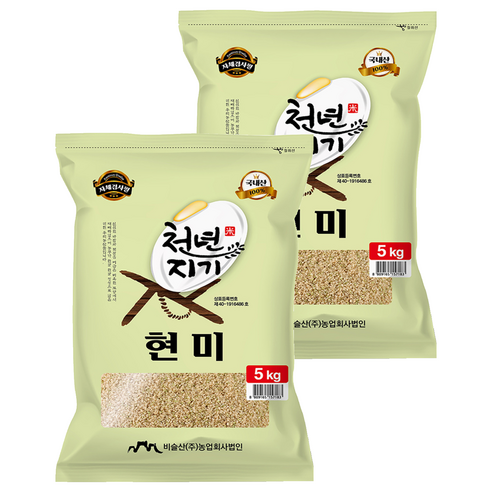 천년지기 현미, 5kg, 2개