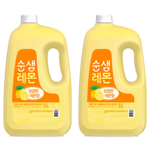순샘 레몬 주방세제, 2개, 3L