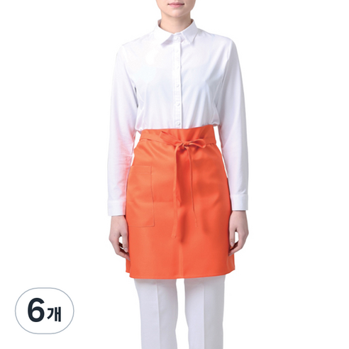 웰프런 노바사이드 허리형 앞치마, 오렌지, 6개