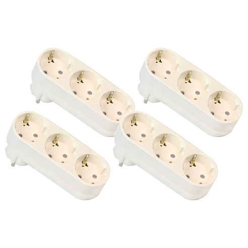 써보니 두남 I자형 멀티탭 3구, 혼합색상, 4개