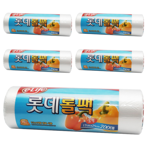 롯데이라이프 롯데 롤팩 소, 200개입, 5개