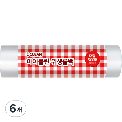 아이클린 위생 롤백 대형 500매, 6개