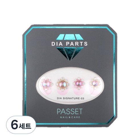 파셋 다이아 네일파츠 스티커, 시그니처03, 6세트