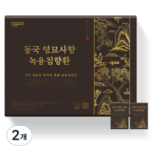 동국헬스케어 영묘사향 녹용침향환 36p, 144g, 2개