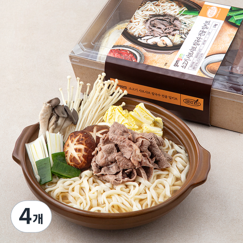 곰곰 소고기 샤브샤브 칼국수 전골 밀키트, 1000g, 4개