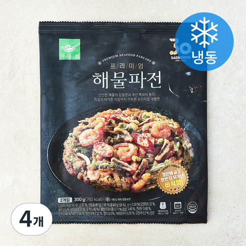 사옹원 프리미엄 해물파전 (냉동), 300g, 4개