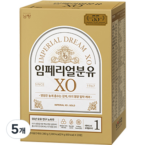 임페리얼XO 스틱분유 1단계 0~6개월 280g, 5개