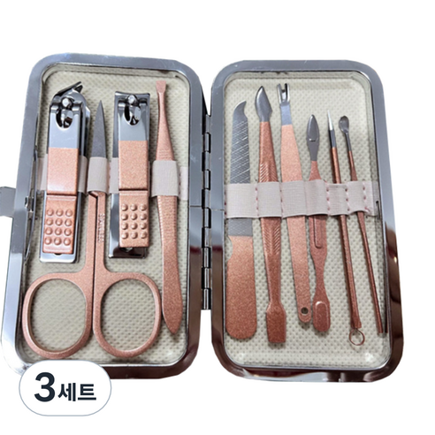 오와이규 다용도 손톱깎이 10종 세트, 로즈 골드, 3세트