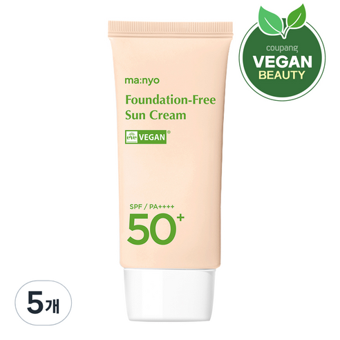 마녀공장 파데 프리 선크림 SPF50+ PA++++, 5개, 50ml