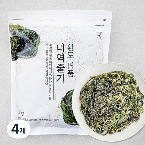 주일 완도 명품 미역줄기, 1kg, 4개