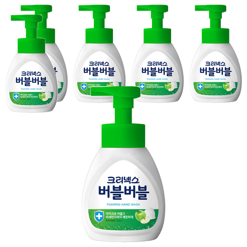 크리넥스 버블버블 핸드워시 퓨어애플, 6개, 250ml
