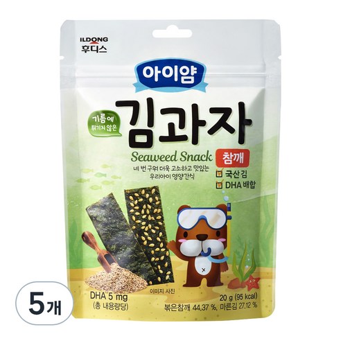 일동후디스 아이얌 김과자, 참깨, 20g, 10개