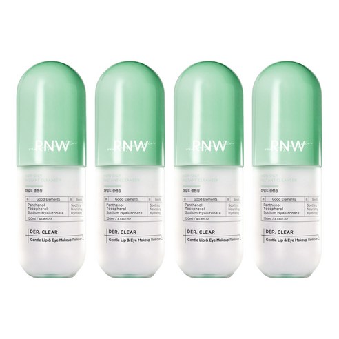 알엔더블유 립 앤 아이 메이크업 비타민 보습 호호바 오일 리무버, 120ml, 4개
